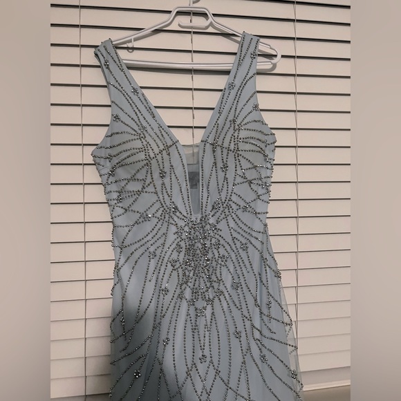 Beautiful sequin dress in light blue. Mermaid style worn once. - Picture 5 of 5